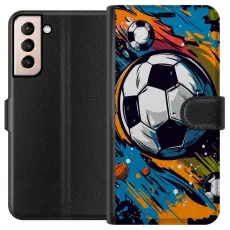 Gustaf - Pl&aring;nboksfodral till Samsung Galaxy S21 med Fotbollar