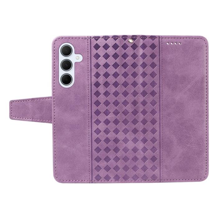 OEM - Samsung Galaxy A35 5G Fodral Äkta Läder Ställ - Ljus Lila