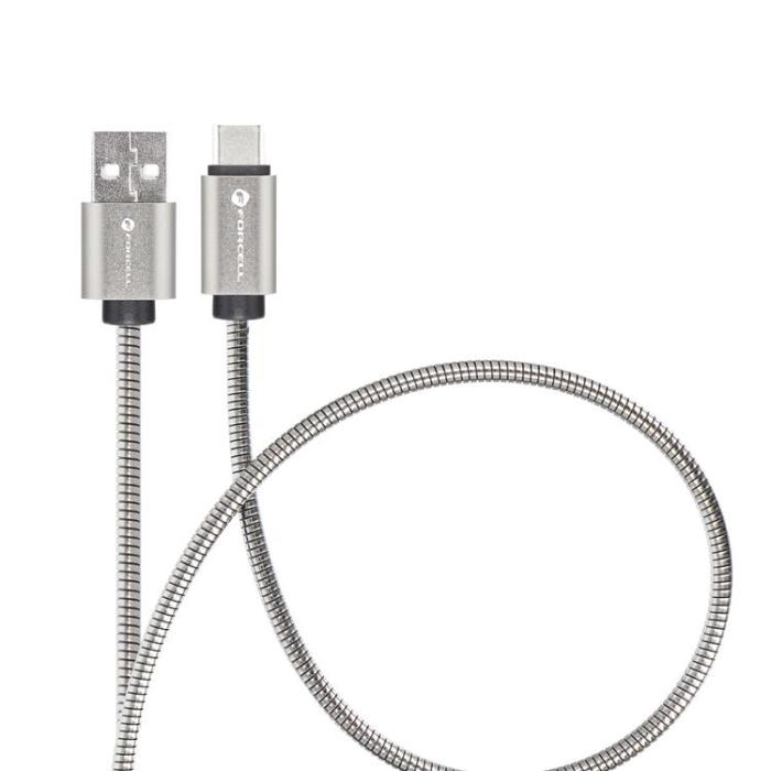 Forcell - FORCELL USB-A - USB-C 66W Kabel 2m C234 QC4.0A 3A - Silver