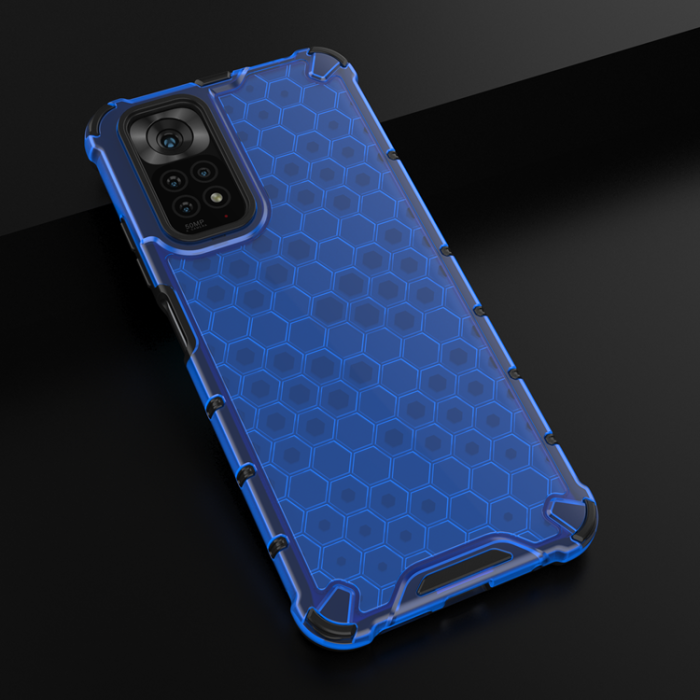 OEM - Xiaomi Redmi Note 11/11S Skal Honeycomb Armored - Blå