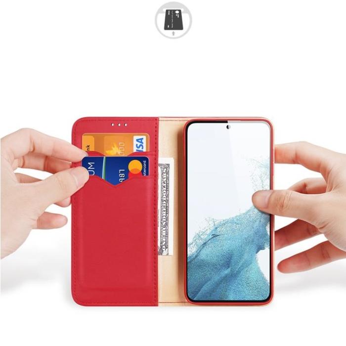 DuxDucis - Dux Ducis Galaxy S23 Plus Plånboksfodral Äkta Läder RFID Hivo - Röd