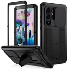 R-JUST - R-JUST Mobilskal till Galaxy S23 Ultra PC+Silicone+Metal Svart