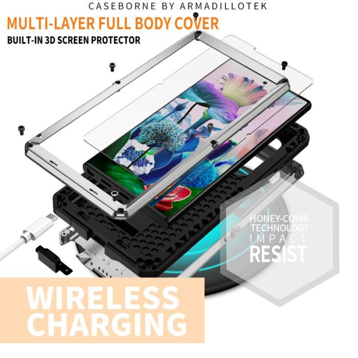 R-JUST - R-JUST Mobilskal till Galaxy S23 Ultra PC+Silicone+Metal Silver