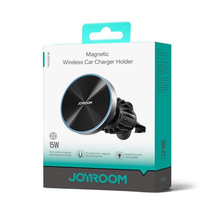 Joyroom - Joyroom Bilhållare Luftventil Till 15W Trådlös Laddare - Svart