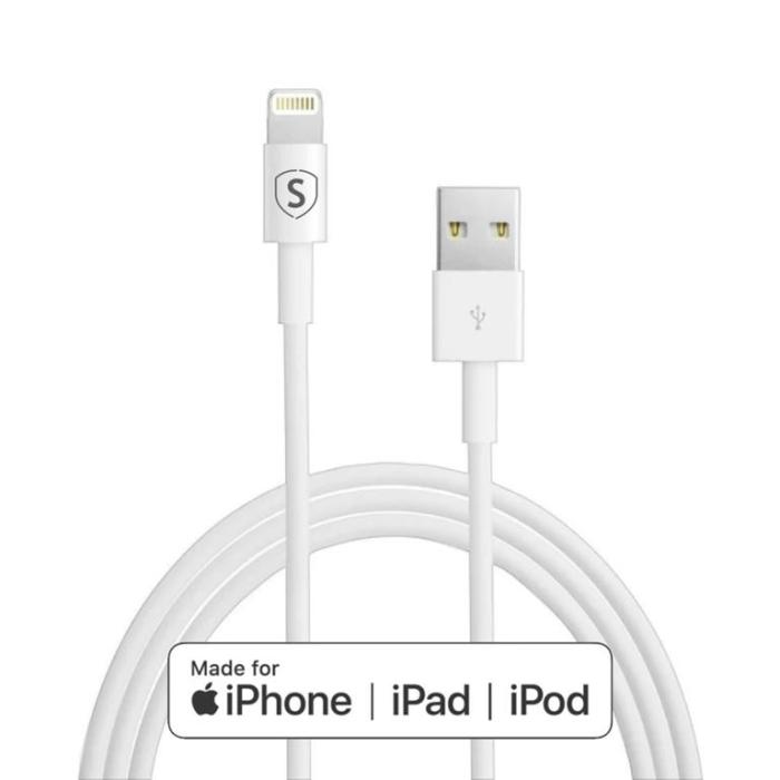 SiGN - SiGN Lightning-kabel till iPhone / iPad, MFi-certifierad, 1m - Vit