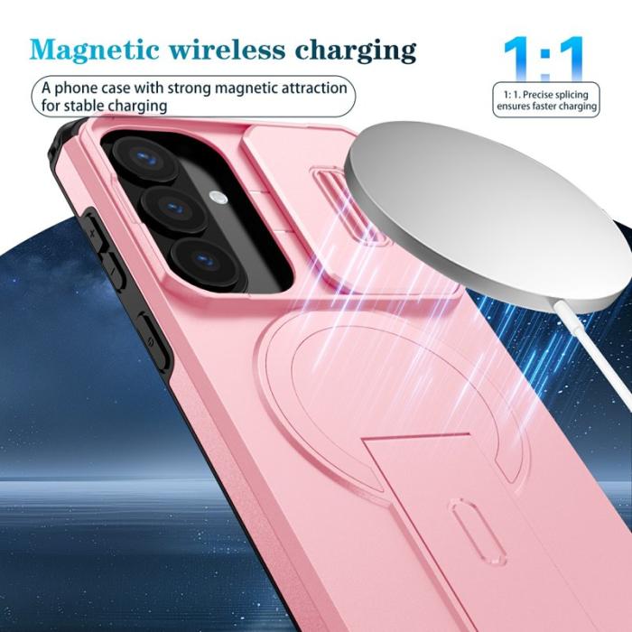 OEM - Mobilskal för Samsung Galaxy S26 Plus Magnetiskt Kickstand PC + TPU - Rosa