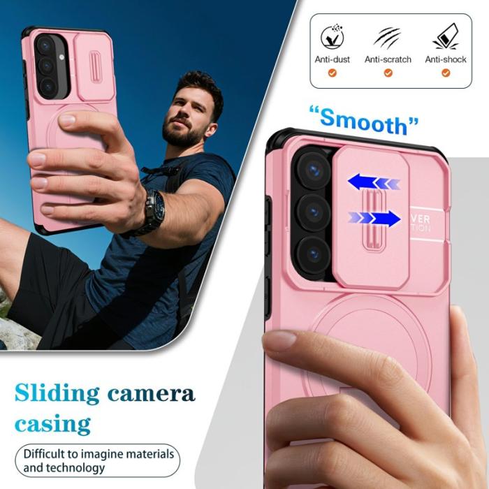 OEM - Mobilskal för Samsung Galaxy S26 Plus Magnetiskt Kickstand PC + TPU - Rosa