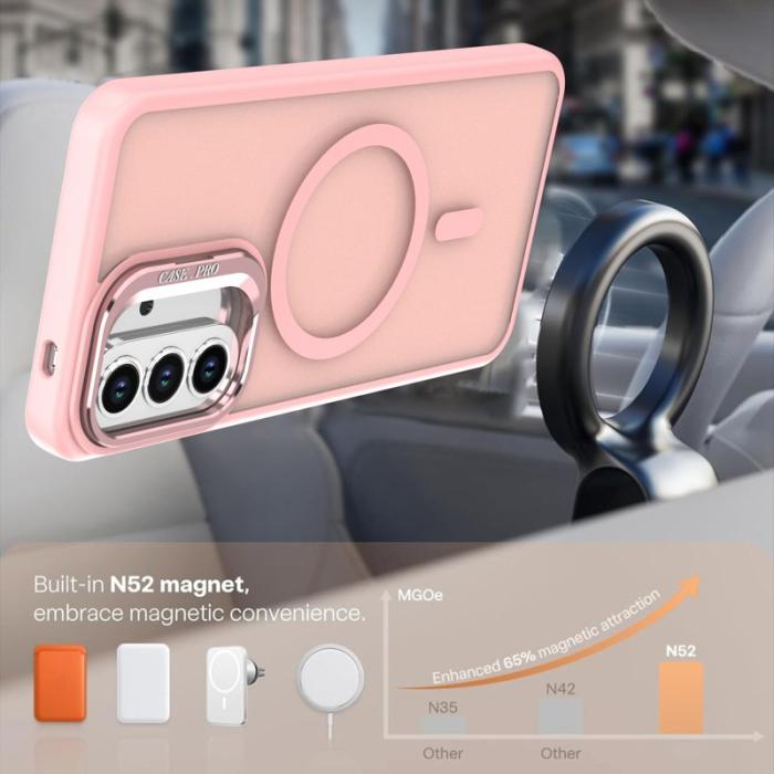 OEM - Mobilskal för Samsung Galaxy S26 Plus Magnetiskt Kickstand PC + TPU - Rosa