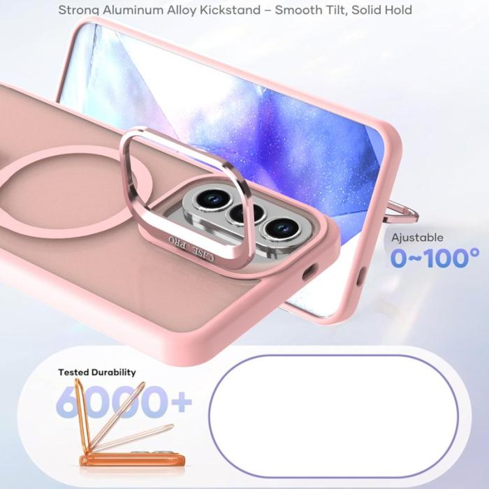 OEM - Mobilskal för Samsung Galaxy S26 Plus Magnetiskt Kickstand PC + TPU - Rosa