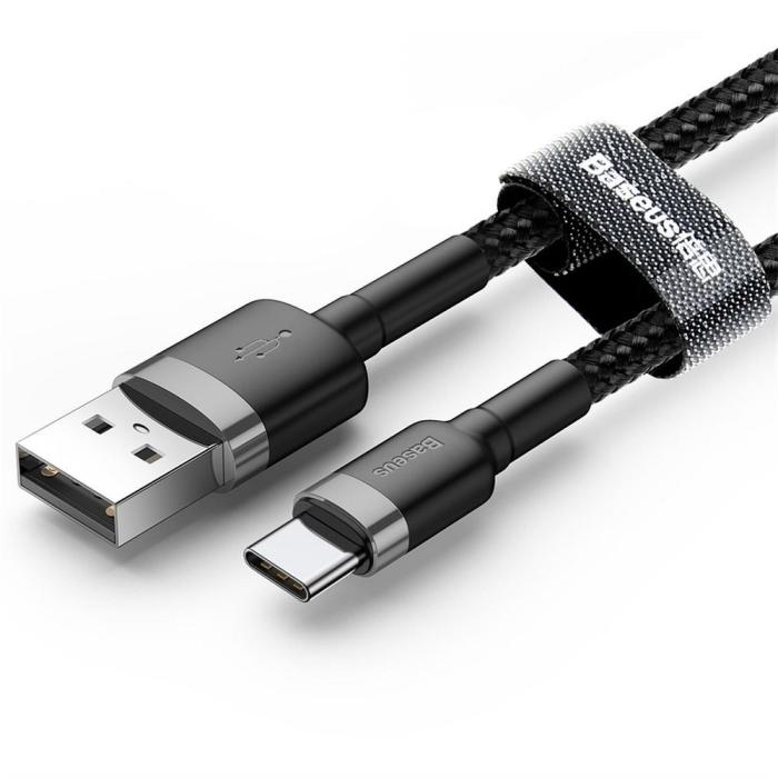 BASEUS - BASEUS Cafule USB-C till USB-A kabel 0.5M - Svart
