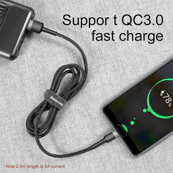 BASEUS - BASEUS Cafule USB-C till USB-A kabel 0.5M - Svart