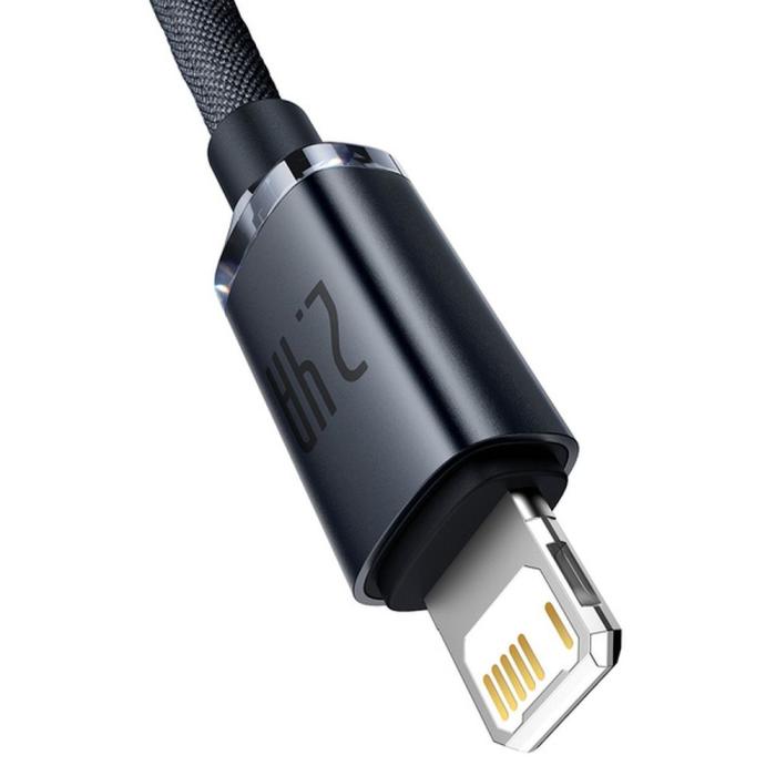 BASEUS - BASEUS Crystal Shine USB-A till Lightning kabel 2,4A 2m svart