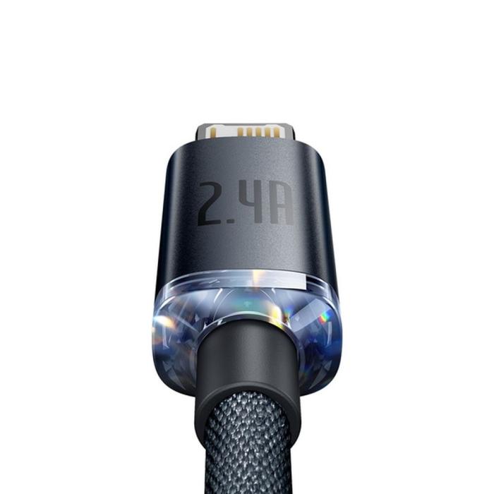 BASEUS - BASEUS Crystal Shine USB-A till Lightning kabel 2,4A 2m svart