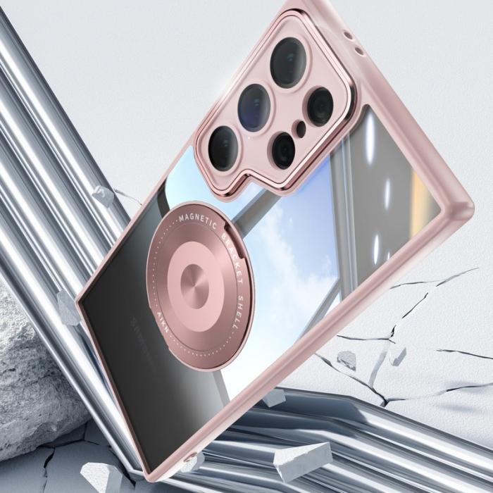 OEM - Mobilskal för Samsung Galaxy S26 Ultra Magnetiskt PC + TPU - Rosa