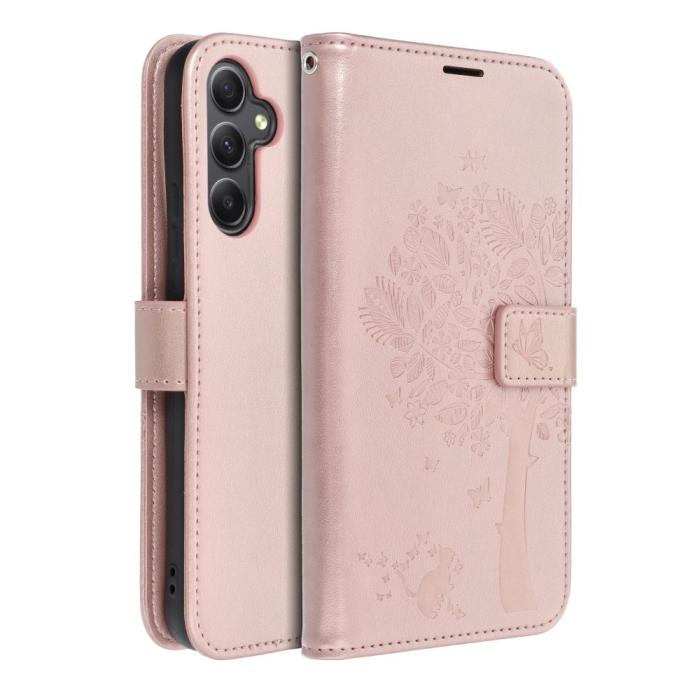 OEM - MEZZO plånboksfodral för Samsung A34 5G trä roséguld
