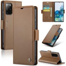 Caseme - CASEME Pl&aring;nboksfodral Konstl&auml;der f&ouml;r Samsung Galaxy S20 Plus - Brun