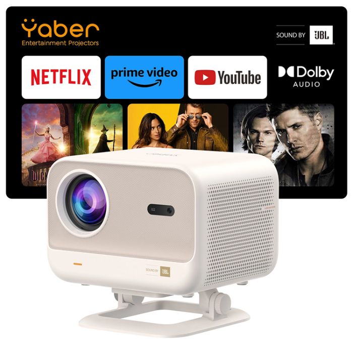 Yaber - Yaber Multimediaprojektor LCD FullHD 1080p med JBL-högtalare - Beige