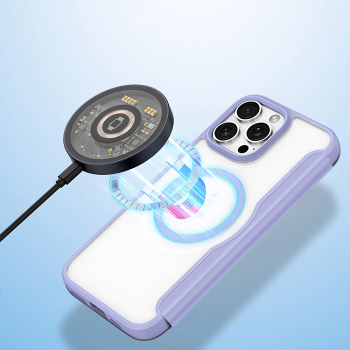 Dux Ducis - Dux Ducis iPhone 16 Pro Plånboksfodral Magsafe Skin X Pro - Lila