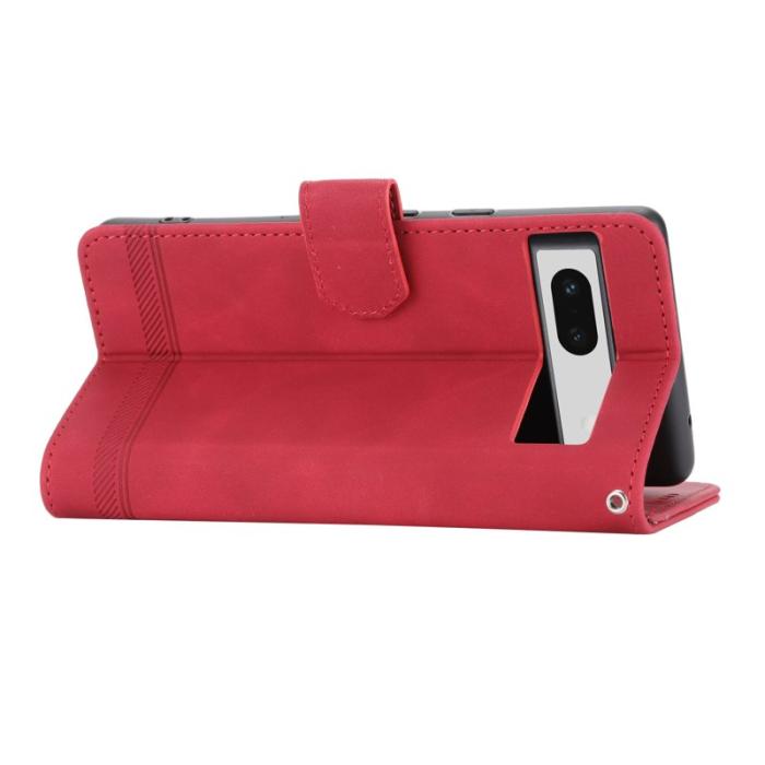 DIERFENG - DIERFENG DF-03 Plånboksfodral för Google Pixel 7a - Konstläder - Röd