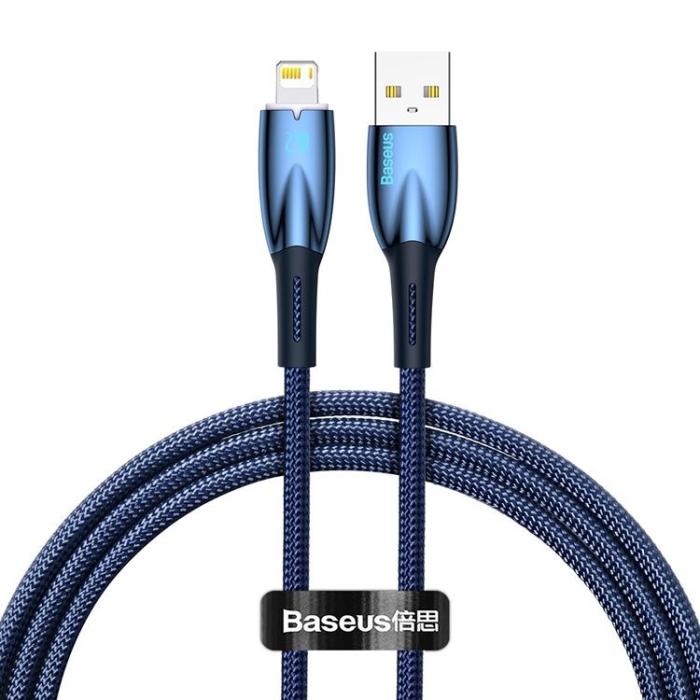 UTGATT1 - Baseus USB-A Till lightning kabel 1M Glimmer Series - Blå