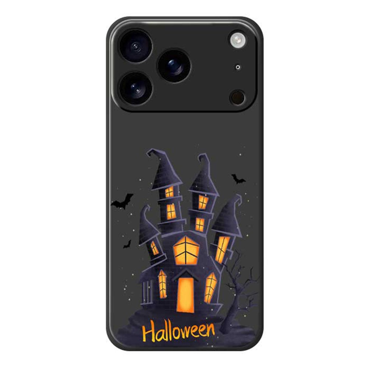 Mobilskal till iPhone 17 Pro med Halloween Castle Pattern TPU - Svart | 2353 | AlltMobil