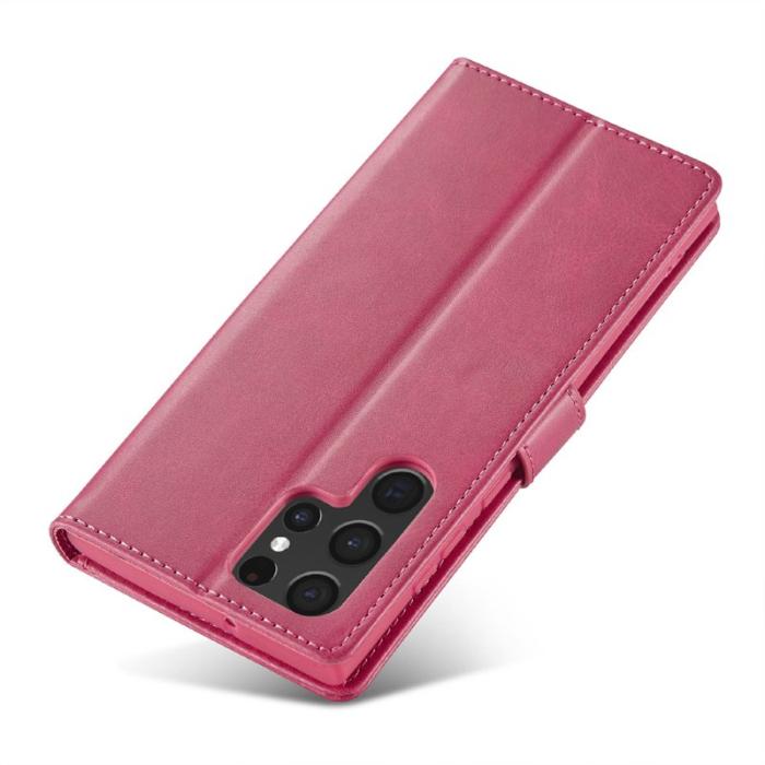 LC.imeeke - LC.IMEEKE Samsung Galaxy S25 Ultra Plånboksfodral Konstläder - Rosa