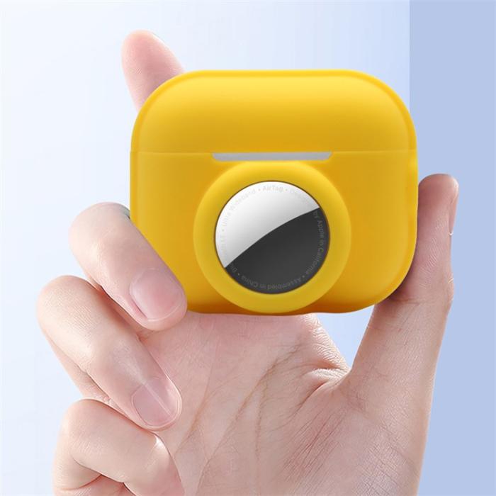 OEM - Airpods Pro 2 Skal 2-in-1 AirTag Silikon - Lila