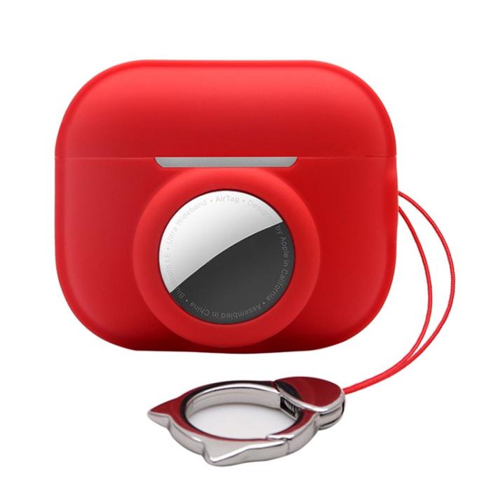 OEM - Airpods Pro 2 Skal 2-in-1 AirTag Silikon - Lila