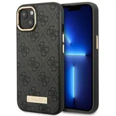 Guess - GUESS iPhone 14 Plus Mobilskal MagSafe Logo Plate - Svart