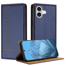 A-One Brand - iPhone 17 Plånboksfodral Kickstand Grid Pattern - Blå