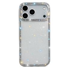 A-One Brand - iPhone 17 Pro Max Mobilskal Rhinestone Edge -Glitter Vit