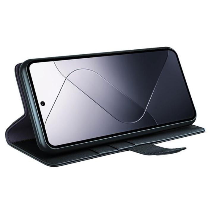 OEM - Xiaomi 14 Pro Plånboksfodral Äkta Läder Folio - Svart