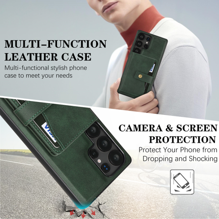 A-One Brand - Galaxy S25 Ultra Mobilskal MagSafe Detachable Korthållare Kickstand