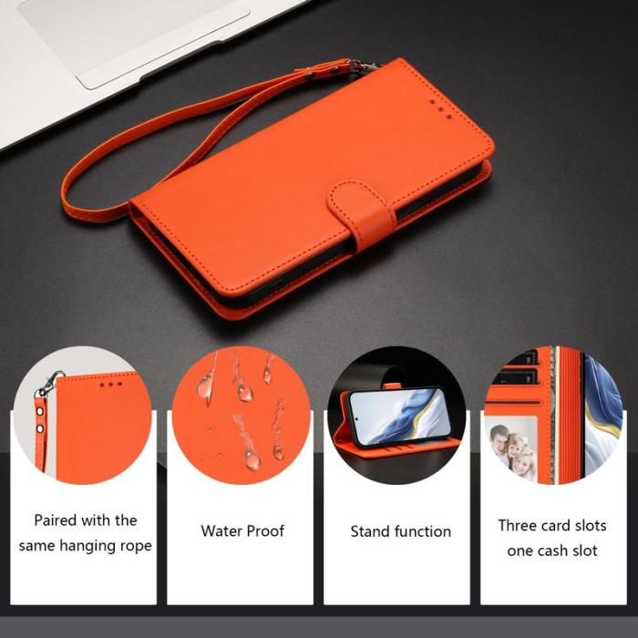 OEM - Samsung Galaxy S26 Ultra Fodral Äkta Läder Ställ - Orange