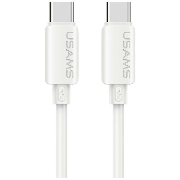 USAMS USB-C till USB-C 60W Kabel 3A 1m Silikon U98 - Vit