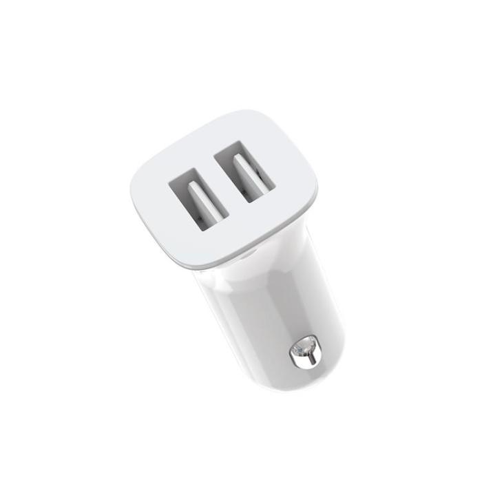 XO - XO Billaddare 2x USB 2.4A + USB-C Kabel TZ10 - Vit
