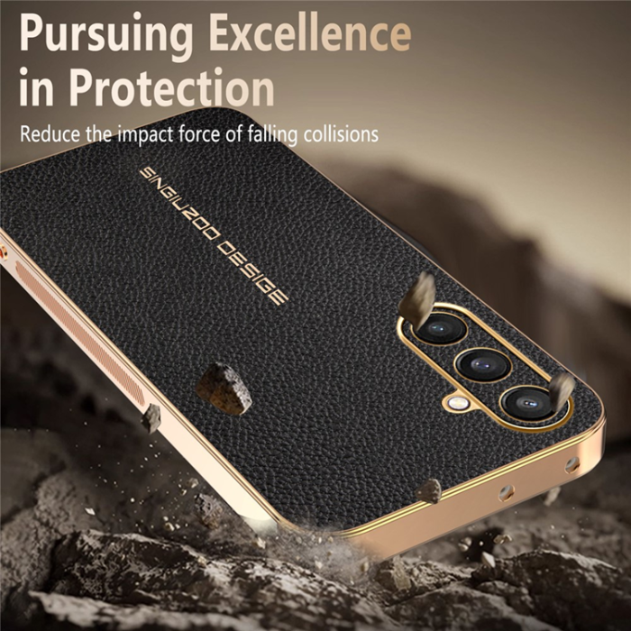 A-One Brand - Galaxy S25 Mobilskal Litchi Texture Anti Scratch