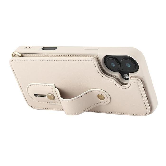 A-One Brand - iPhone 17 Mobilskal korthållare Med Axelrem - Beige