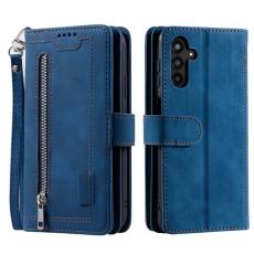 OEM - Samsung Galaxy S26 / S26 Pro Fodral 9 Kortfack Dragkedja Konstl&auml;der - Bl&aring;