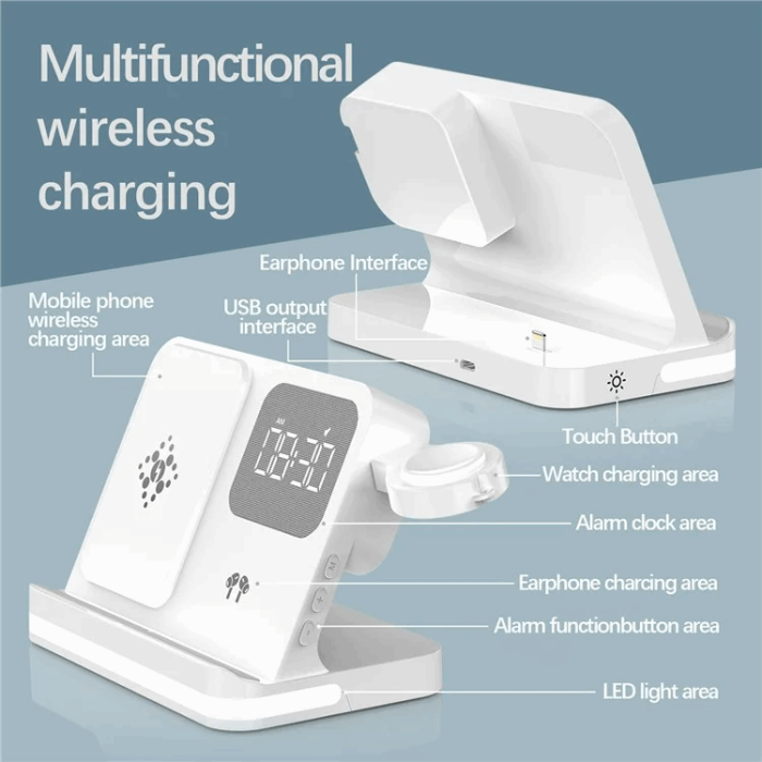 OEM - 3-in-1 Trådlös Laddare 15W Samsung Galaxy - Buds - Watch - Vit