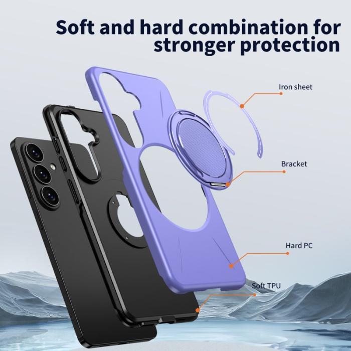 OEM - Mobilskal till Samsung Galaxy S26 Magnetiskt TPU + PC Baksida med Ställ - Lila