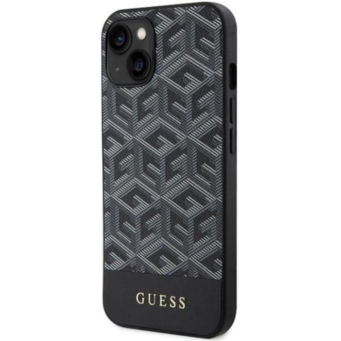 Guess - Guess iPhone 15/14/13 Mobilskal MagSafe GCube Stripes - Svart
