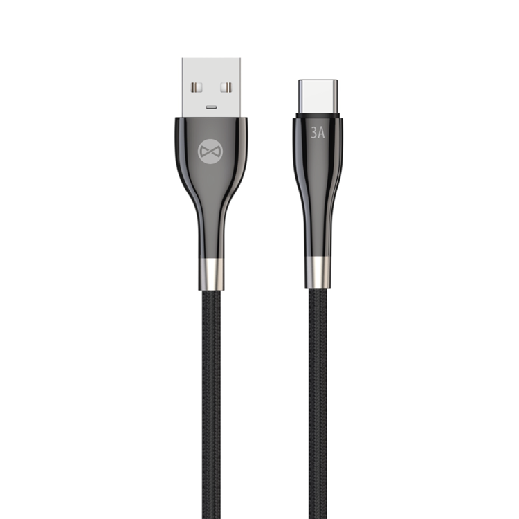 Forever Sleek USB-C till USB-A kabel 1m 3A - Svart | 3541 | AlltMobil