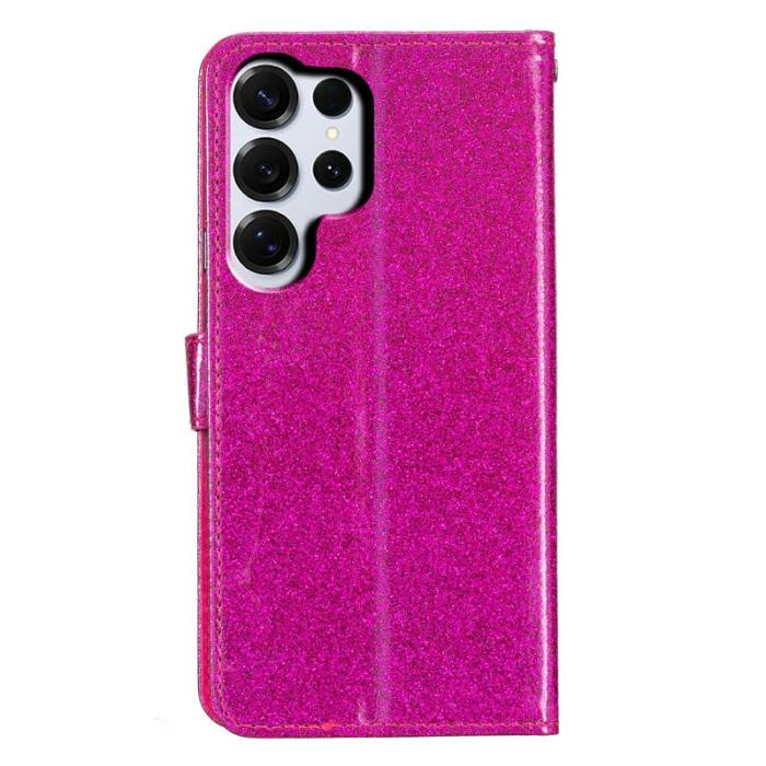 OEM - Samsung Galaxy S26 Ultra Plånboksfodral Glitter Anti-Scratch Konstläder - Rosa
