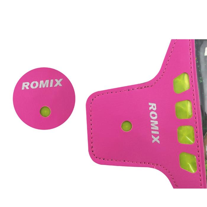 OEM - Romix Universalt Sportarmband med reflexer upp till 4.7'' - Magenta