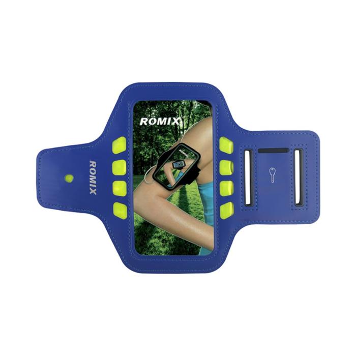 OEM - Romix Universalt Sportarmband med reflexer upp till 4.7'' - Blå