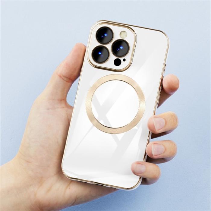 OEM - iPhone 14 Pro Max Magsafe Skal Gold Edge - Blå