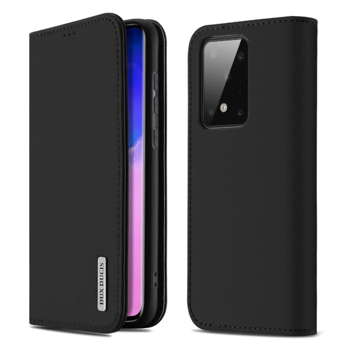 UTGATT1 - Dux Ducis Wish Series Äkta Läderfodral till Galaxy S20 Ultra - Svart