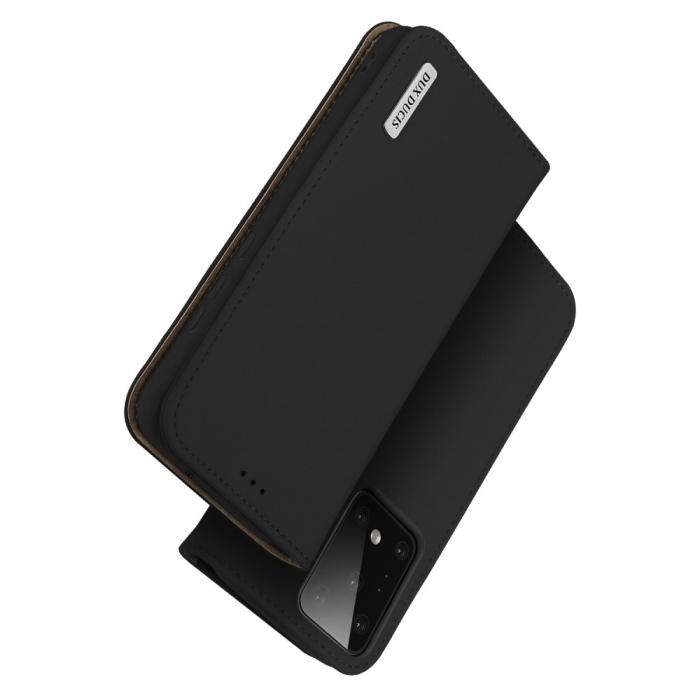 UTGATT1 - Dux Ducis Wish Series Äkta Läderfodral till Galaxy S20 Ultra - Svart