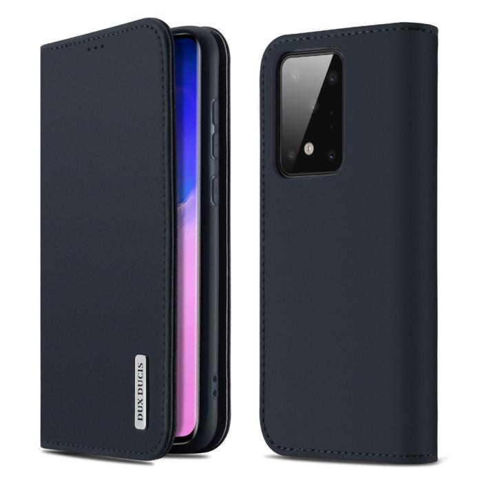 UTGATT1 - Dux Ducis Wish Series Äkta Läderfodral till Galaxy S20 Ultra - Blå